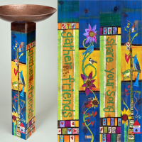 Art Pole Bird Baths